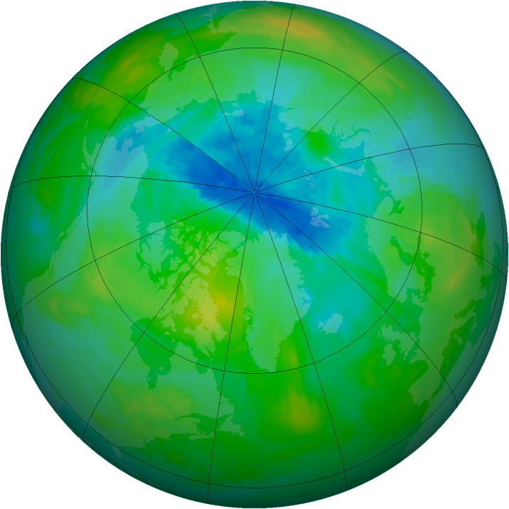 Arctic ozone map for 30 August 1981